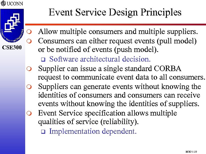 Event Service Design Principles CSE 298 CSE 300 m m m m Allow multiple