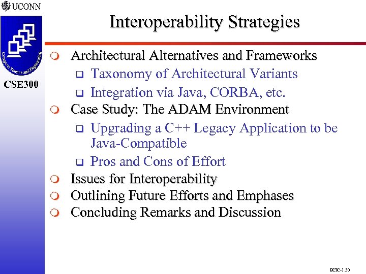 Interoperability Strategies CSE 298 CSE 300 m m m m Architectural Alternatives and Frameworks
