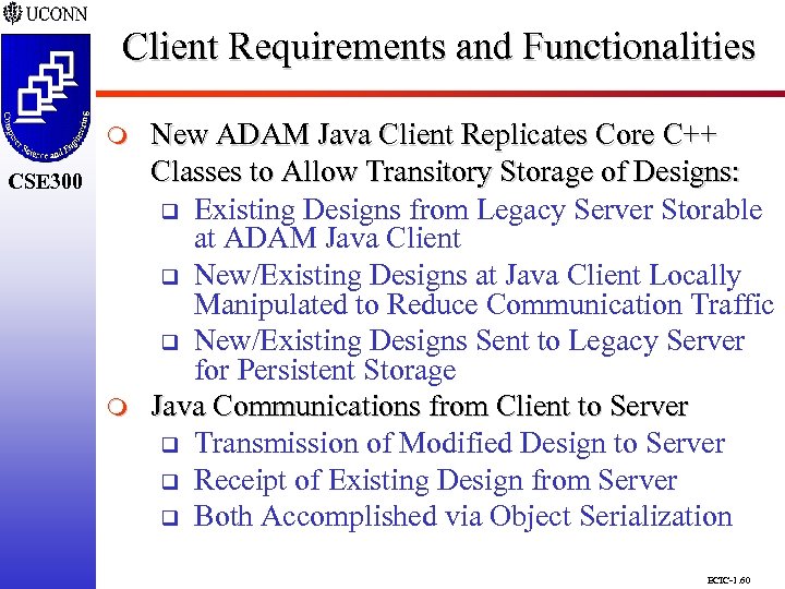 Client Requirements and Functionalities CSE 298 CSE 300 m New ADAM Java Client Replicates