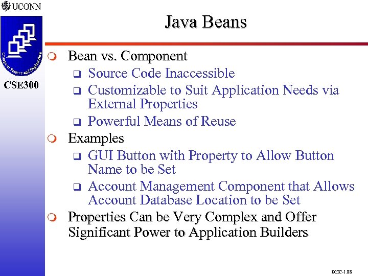Java Beans CSE 298 CSE 300 m m Bean vs. Component q Source Code