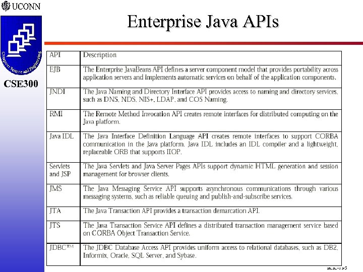 Enterprise Java APIs CSE 298 CSE 300 ECIC-1. 95 