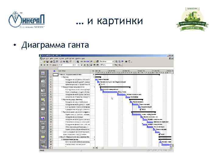 … и картинки • Диаграмма ганта 