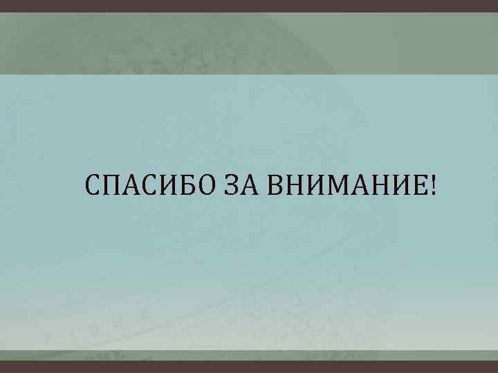 СПАСИБО ЗА ВНИМАНИЕ! 