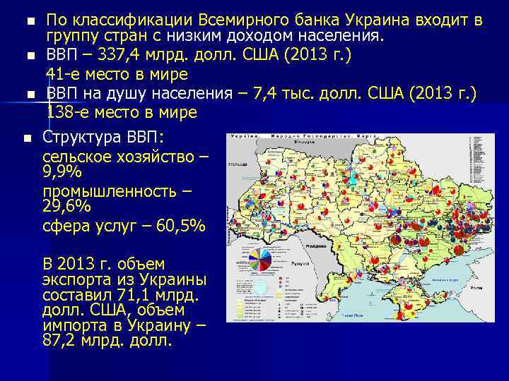 n n По классификации Всемирного банка Украина входит в группу стран с низким доходом