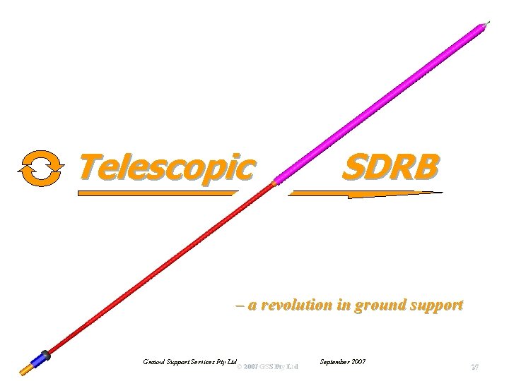 Telescopic SDRB – a revolution in ground support Ground Support Services Pty Ltd ©