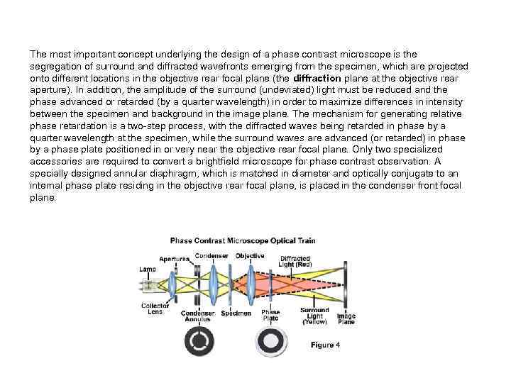 The most important concept underlying the design of a phase contrast microscope is the