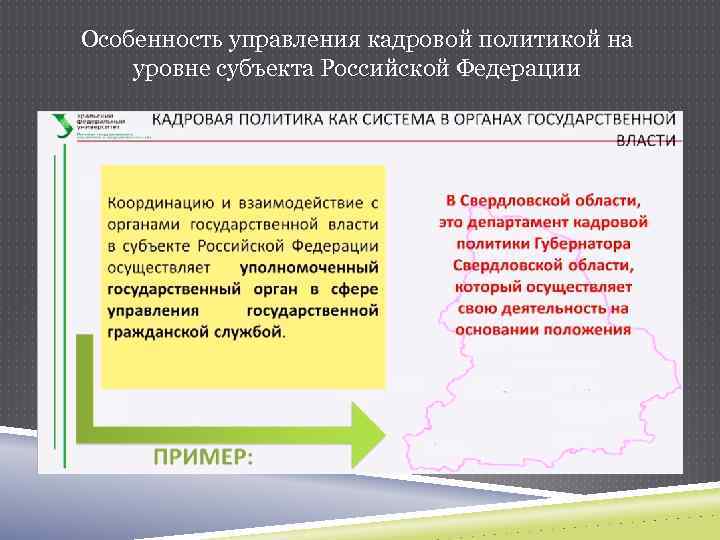 Особенность управления кадровой политикой на уровне субъекта Российской Федерации 
