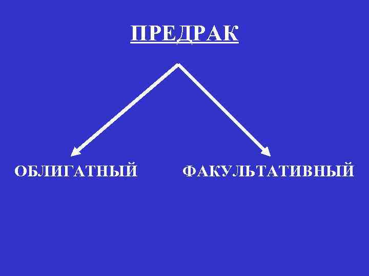 ПРЕДРАК ОБЛИГАТНЫЙ ФАКУЛЬТАТИВНЫЙ 