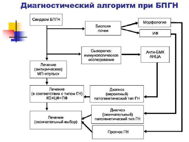 Диагностический алгоритм при БПГН 