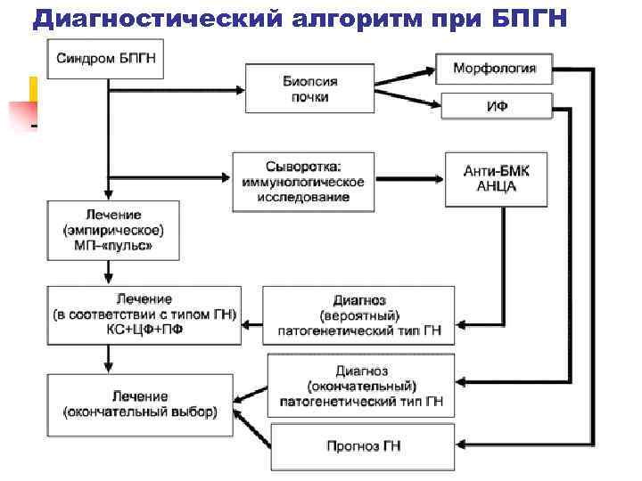 Диагностический алгоритм при БПГН 