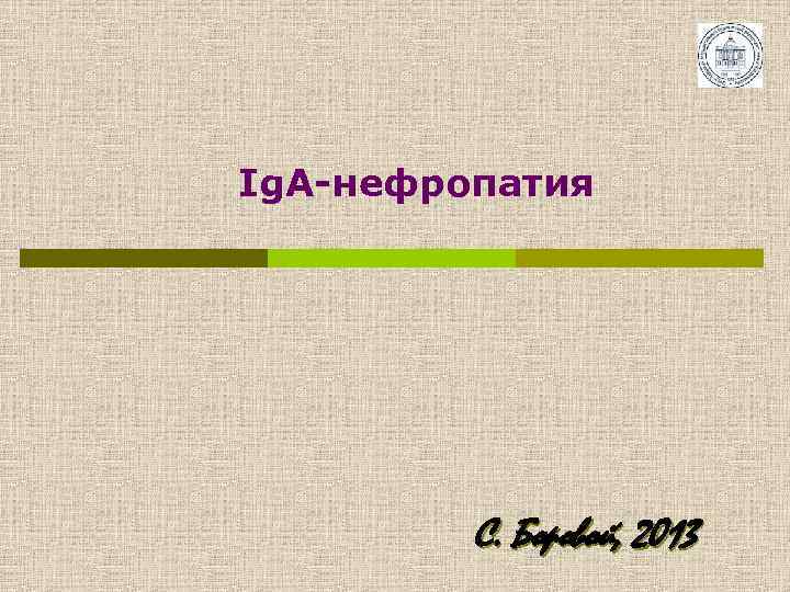 Ig. A-нефропатия С. Боровой, 2013 