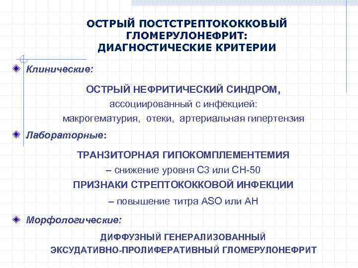 Постстрептококковый гломерулонефрит презентация