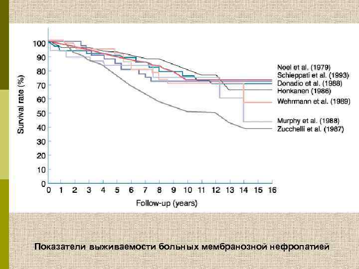 Показатели выживаемости больных мембранозной нефропатией 