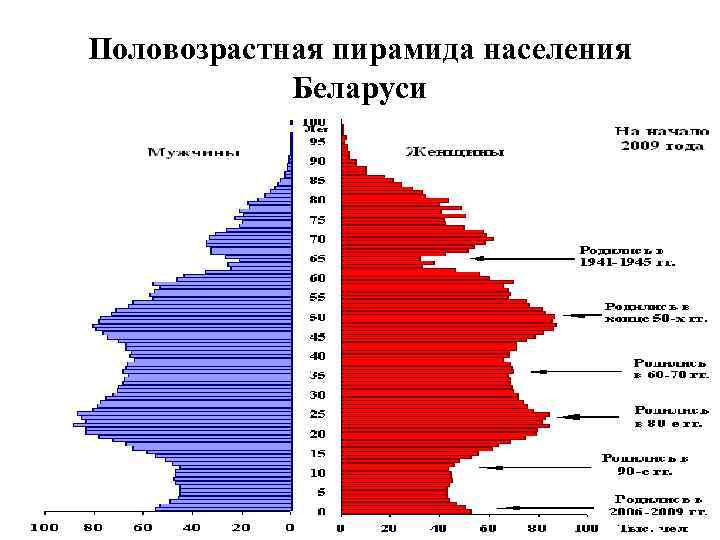 Возрастная структура населения беларуси диаграмма