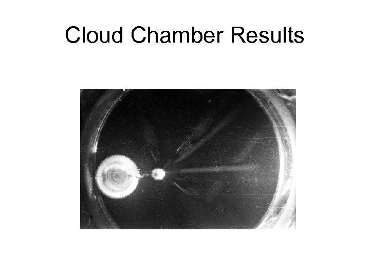Cloud Chamber Results 
