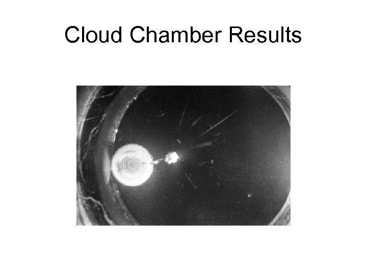 Cloud Chamber Results 