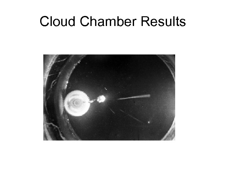 Cloud Chamber Results 