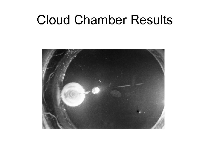 Cloud Chamber Results 