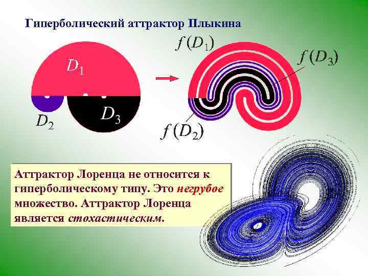 Гиперболический аттрактор Плыкина Аттрактор Лоренца не относится к гиперболическому типу. Это негрубое множество. Аттрактор