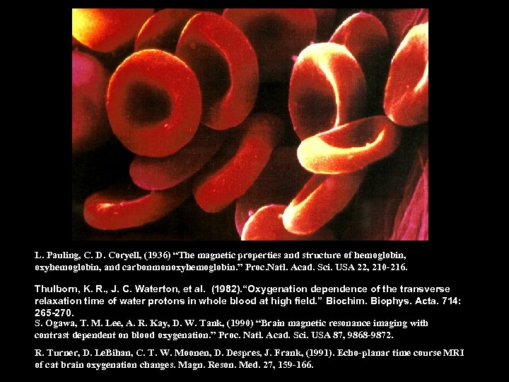 L. Pauling, C. D. Coryell, (1936) “The magnetic properties and structure of hemoglobin, oxyhemoglobin,