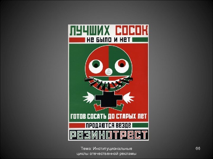 Тема: Институциональные циклы отечественной рекламы 66 
