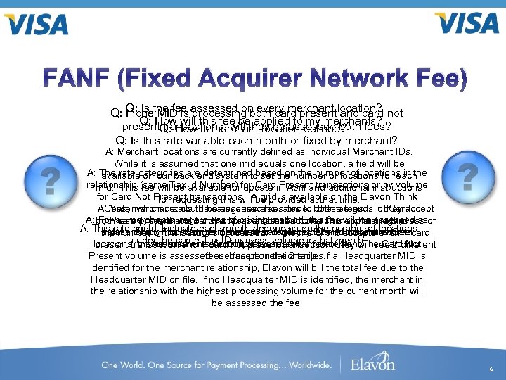 FANF (Fixed Acquirer Network Fee) Q: Is the fee assessed on every merchant location?