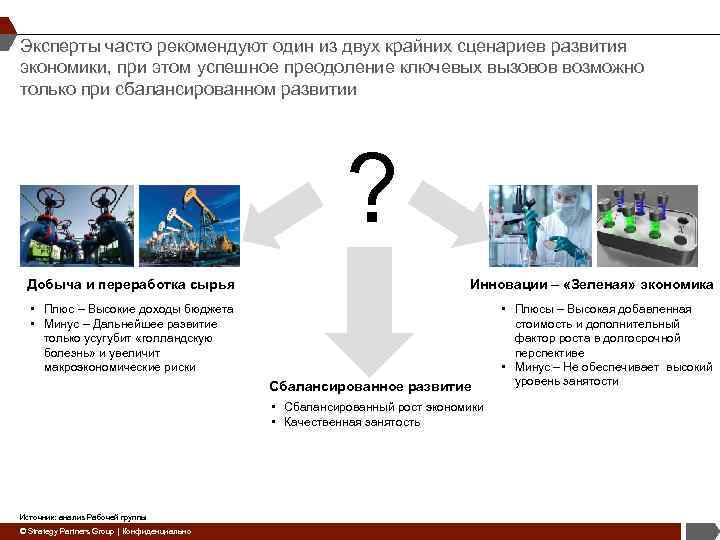 Эксперты часто рекомендуют один из двух крайних сценариев развития экономики, при этом успешное преодоление