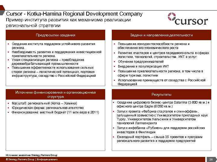 Cursor - Kotka-Hamina Regional Development Company Пример института развития как механизма реализации региональной стратегии