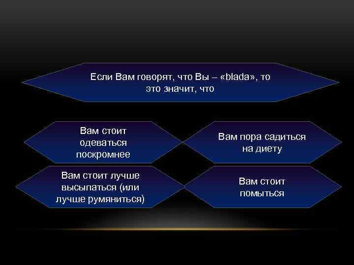 Если Вам говорят, что Вы – «blada» , то это значит, что Вам стоит