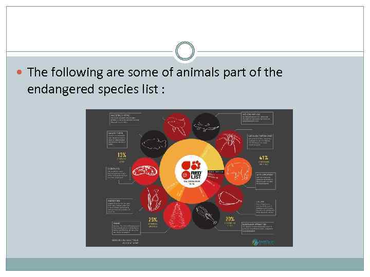  The following are some of animals part of the endangered species list :