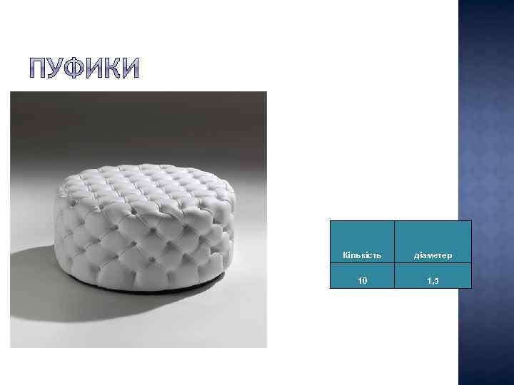 Кількість діаметер 10 1, 5 