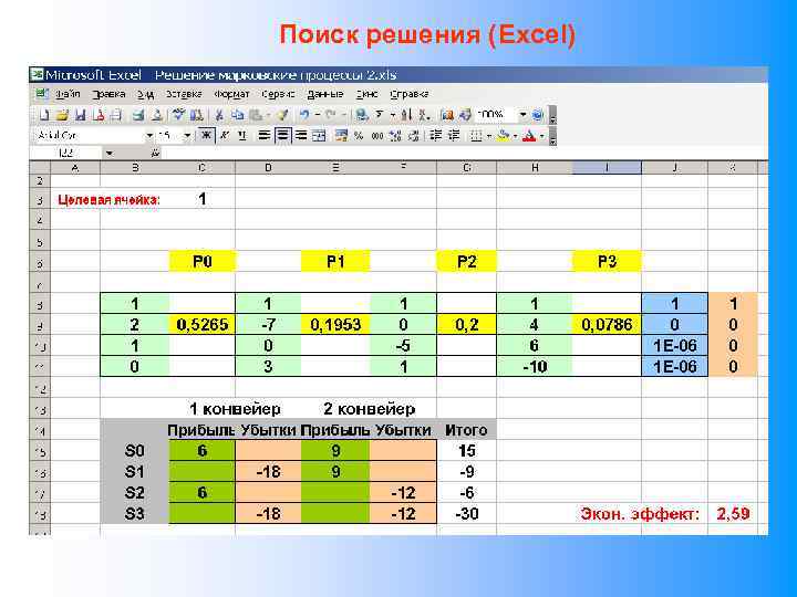 Поиск решения (Excel) 