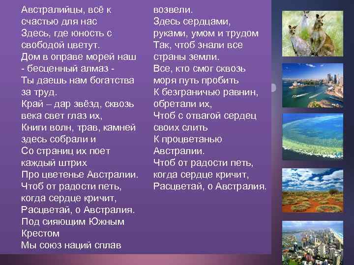 Австралийцы, всё к счастью для нас Здесь, где юность с свободой цветут. Дом в