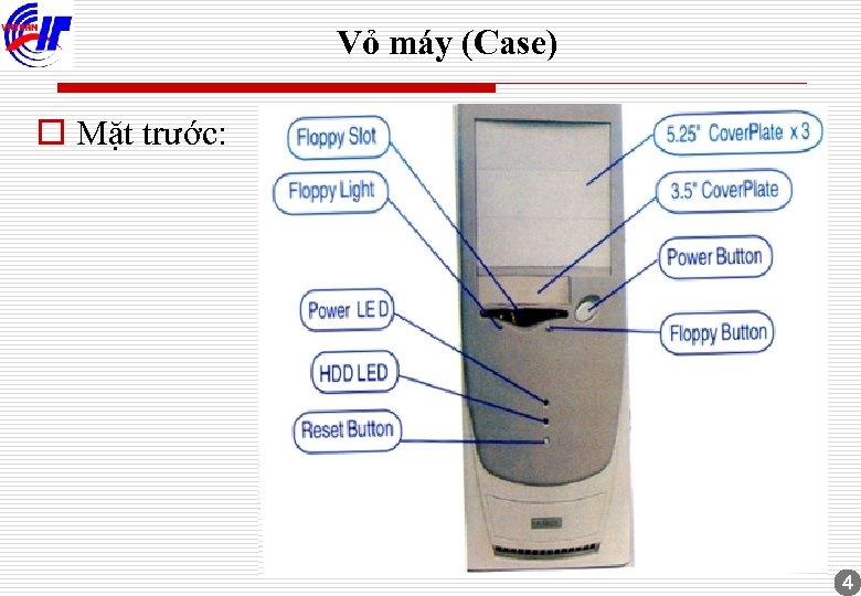 Vỏ máy (Case) o Mặt trước: 4 