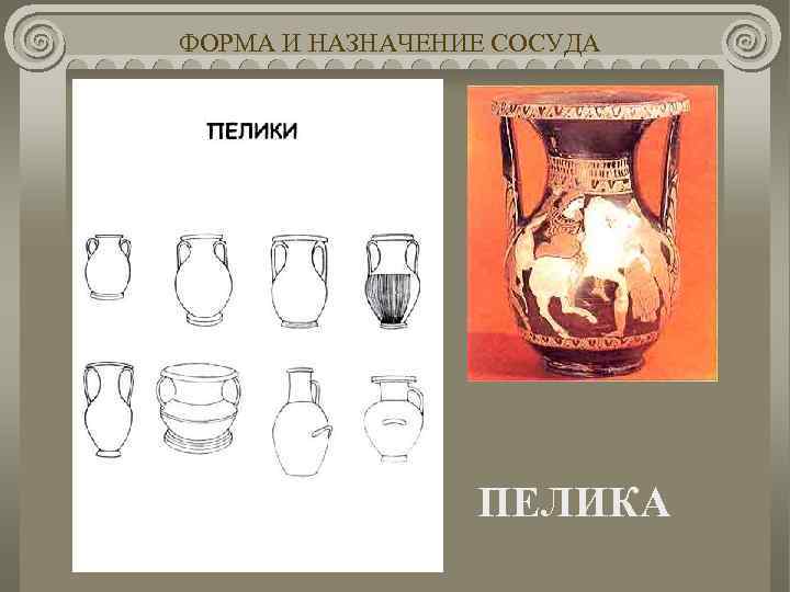 ФОРМА И НАЗНАЧЕНИЕ СОСУДА ПЕЛИКА 