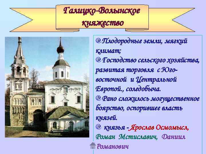 Волынское княжество особенности развития. Галицко Волынская Русь Ярослав. Плюсы и минусы раздробленности Галицко Волынского княжества. Каков был официальный титул главы церкви в период раздробленности. Храм построенный при Ярославе Осмомысл.