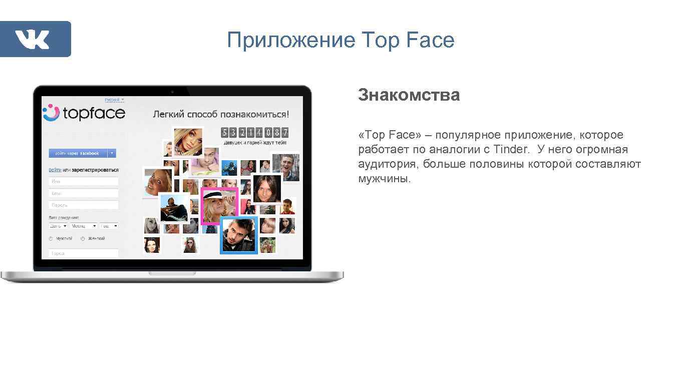 Приложение Top Face Знакомства «Top Face» – популярное приложение, которое работает по аналогии с