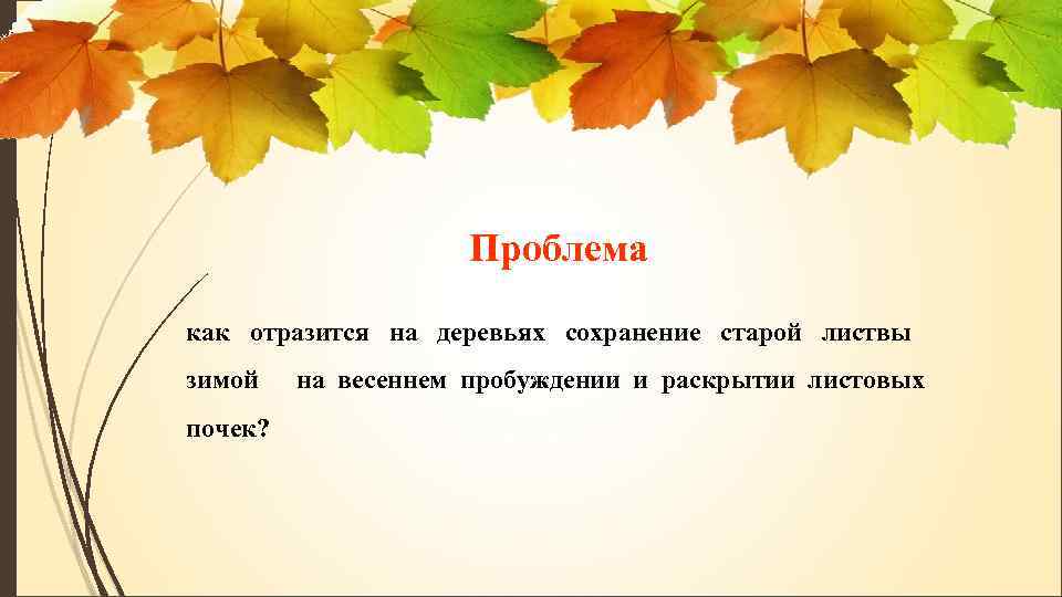 Проблема как отразится на деревьях сохранение старой листвы зимой почек? на весеннем пробуждении и