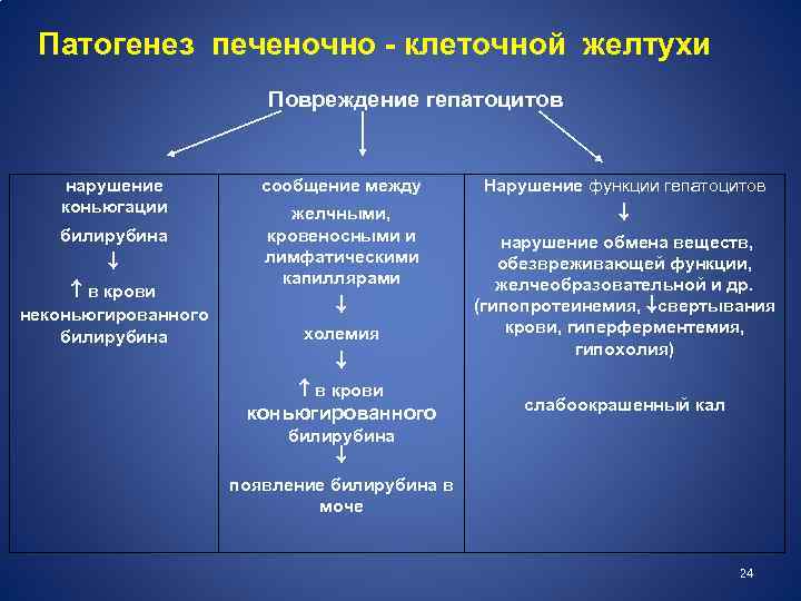 Подпеченочная желтуха схема