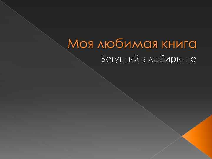 Моя любимая книга Бегущий в лабиринте 