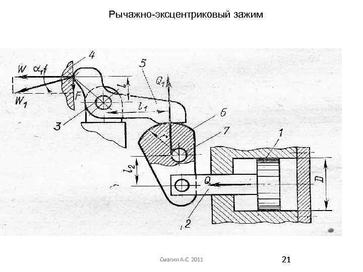 Рычажно-эксцентриковый зажим Смагин А. С. 2011 21 