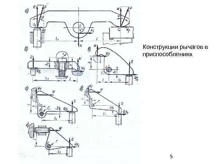 Конструкции рычагов в приспособлениях Смагин А. С. 2011 5 