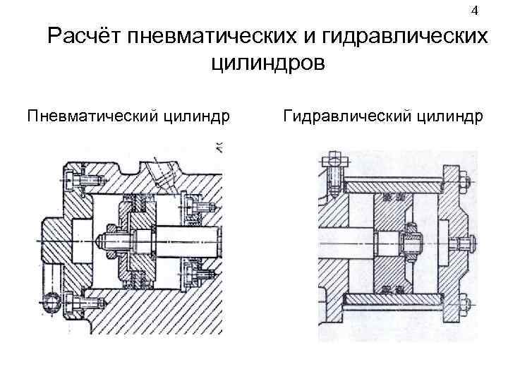 4 Расчёт пневматических и гидравлических цилиндров Пневматический цилиндр Гидравлический цилиндр 