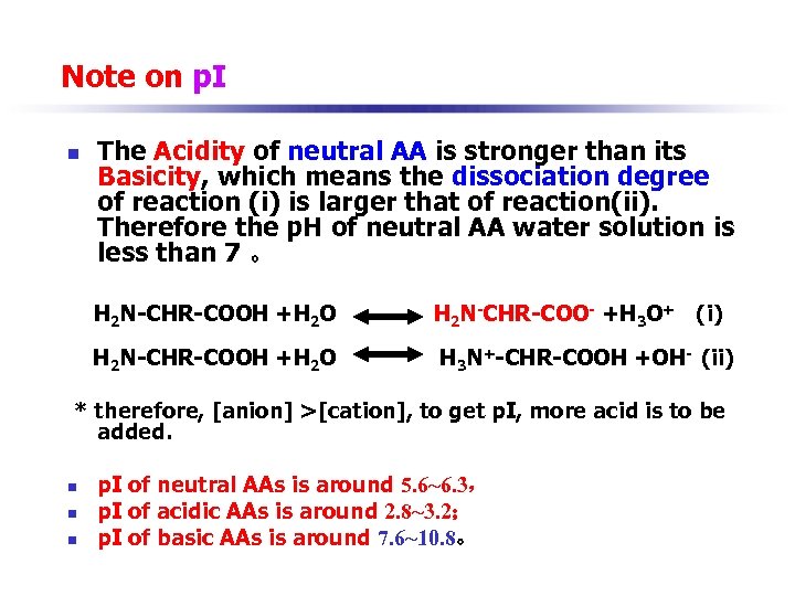 Note on p. I n The Acidity of neutral AA is stronger than its