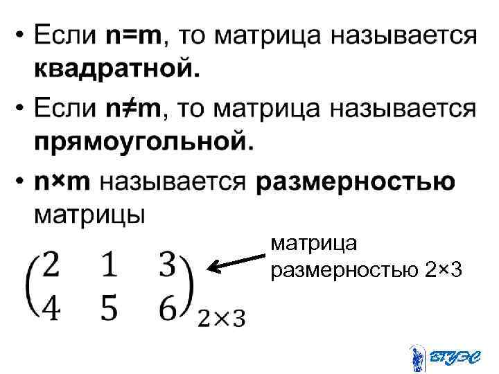  • матрица размерностью 2× 3 