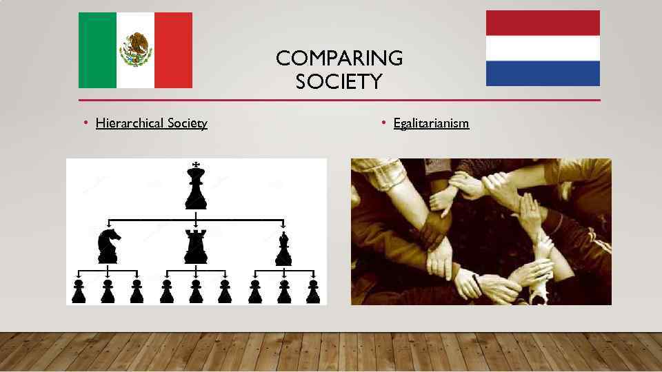 COMPARING SOCIETY • Hierarchical Society • Egalitarianism 