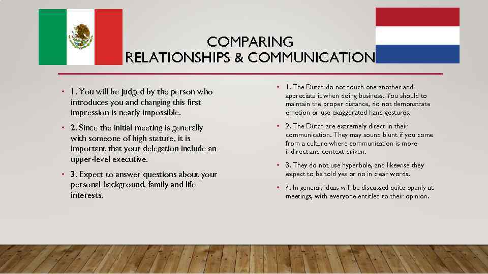 COMPARING RELATIONSHIPS & COMMUNICATION • 1. You will be judged by the person who