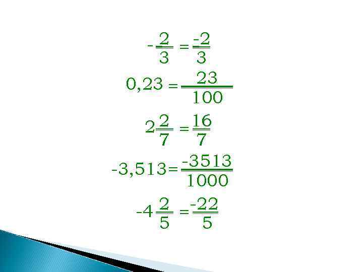 - 2 = -2 3 3 0, 23 = 23 100 2 2 =