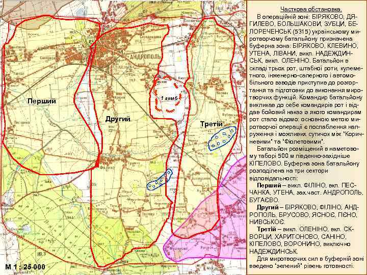 Тактична обстановка Коричневі 1 аемб Перший Другий Третій 1 аемб Фіолетові М 1 25