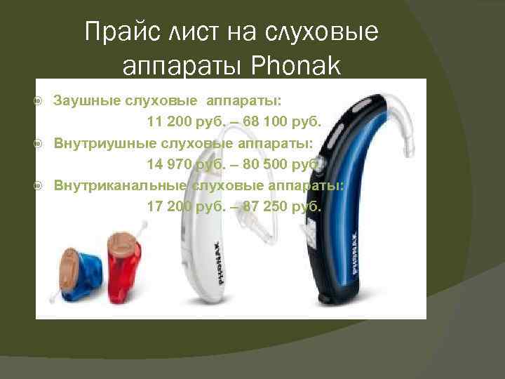 Прайс лист на слуховые аппараты Phonak Заушные слуховые аппараты: 11 200 руб. – 68